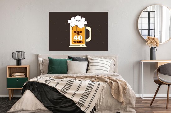 Affiche Cadeau d'anniversaire - 40 ans - Bières - 120x80 cm