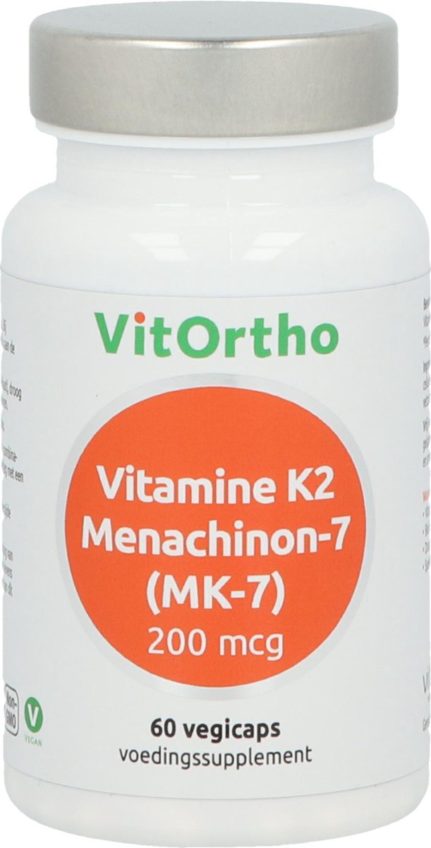 Goedkoopste VitOrtho Vitamine K2 menachinon 7 200mcg 60 Vegetarische capsules