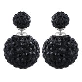 Fako Bijoux® - Oorbellen - Double Disco Dots - Zwart