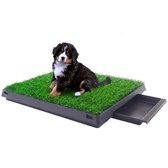 Buxibo - Chien Buxibo Kunstgras avec Bowl - Toilette pour animaux d' intérieur - Plateau amovible - Pets de formation Puppy - Plein air/ Balcon / Jardin/ Toilettes intérieures - 50x64 cm
