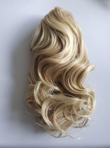 Clip in Paardenstaart hairextensions Licht Goud Blond Short 30 CM Klem Vlinderklem haarstuk