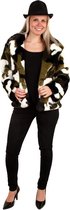 PartyXplosion - Leger & Oorlog Kostuum - Camouflage Bontjas Commando Poolstreken Vrouw - groen - Maat 44-46 - Carnavalskleding - Verkleedkleding
