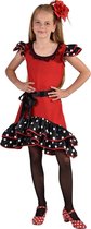 Spaans & Mexicaans Kostuum | Spaanse Sevilla Flamenco Danseres | Meisje | Maat 116 | Carnavalskleding | Verkleedkleding
