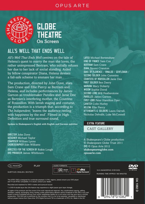 Bertenshaw/Cox/Crane/Cranston/.. - All's Well That Ends Well (DVD), Cox ...