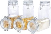 Glazen opslagcontainers met deksel, premium kwaliteit, lange levensduur, glazen voedselcontainer.