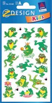 stickervel Kikker 7,6 x 12 cm papier groen 32-delig