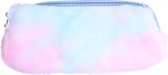 etui meisjes 22 x 12 cm pluche/PVC blauw