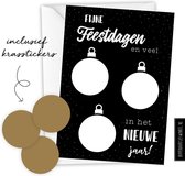 Kerstkaart met envelop - Persoonlijke kraskaarten - nieuwjaarskaarten - diy zelf maken - zwart/goud