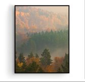 Poster Bomen Landschap Herfst Midden - Landschap Natuur Poster - Muurdecoratie - 30x21cm / A4 - Postercity