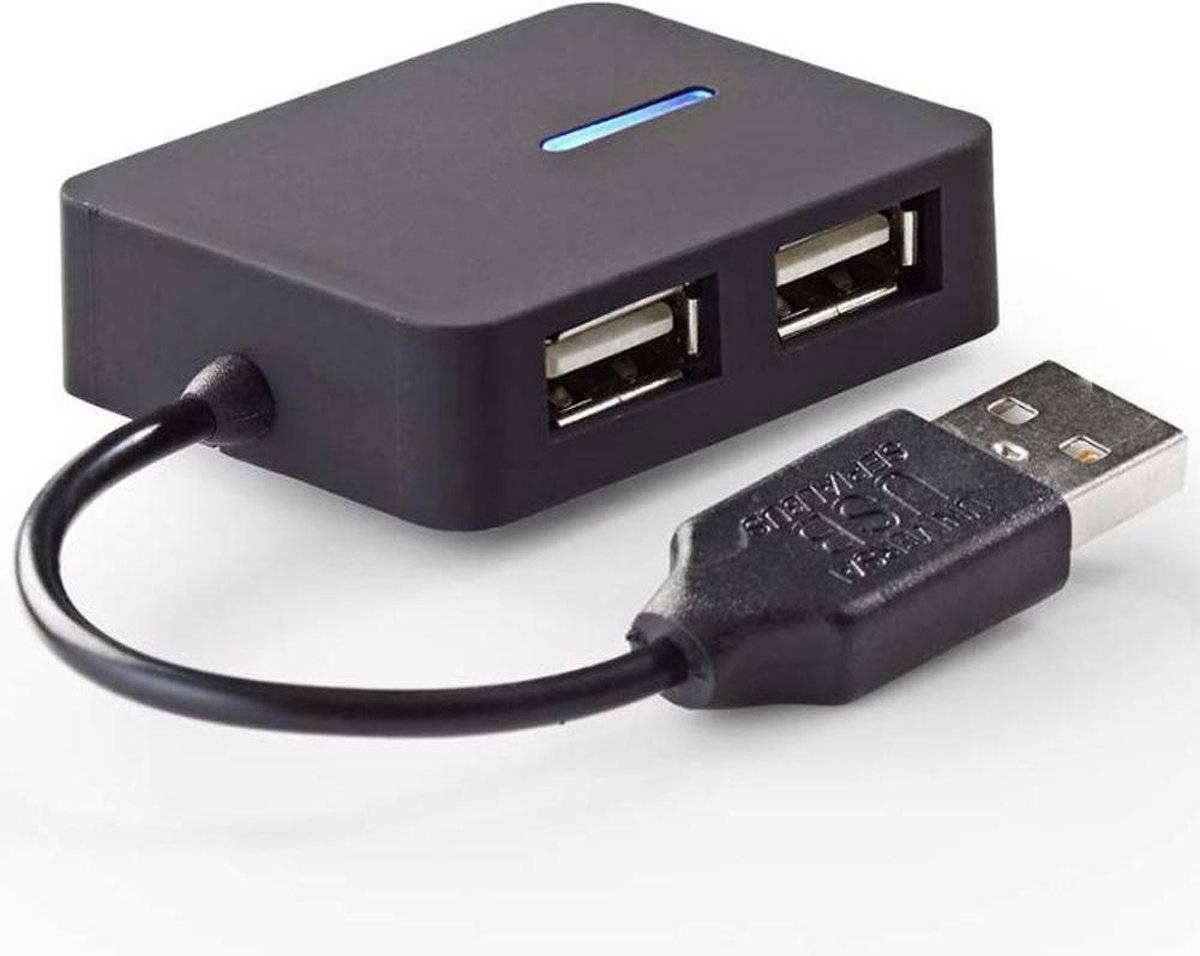 USB hub - 2.0 - Busgevoed - Zwart - Allteq