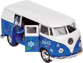 Metalen Volkswagen Microbus 1962: Blauw Met Opdruk