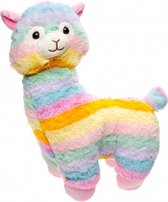 knuffel regenboog alpaca junior 35 cm pluche