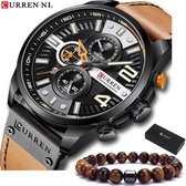 Horloges voor Mannen Heren Horloge Curren Herenhorloge Watch - Jongens Horloges - Incl. Armband - Bruin Zwart - Litts®