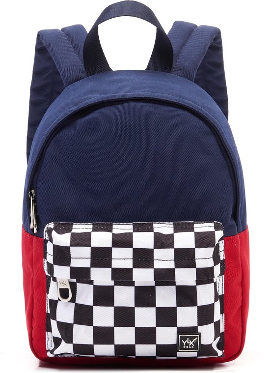 Sac à dos YLX Hemlock (S) / sac à dos pour enfants. Blauw, rouge, noir/blanc. Fabriqué à partir de bouteilles en plastique recyclées. Écologique. Sac à dos - tout-petits - enfants d'âge préscolaire - crèche - garçons - filles - à carreaux