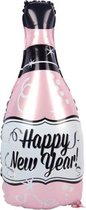 Happy New Year Fles Ballon - XL - Champagne - 2022 - Nieuw Jaar - Oud en Nieuw - Ballonnen - Helium Ballon - Folie Ballon - Oudjaarsavond - Thema feest - Dranken - Folie ballon - L