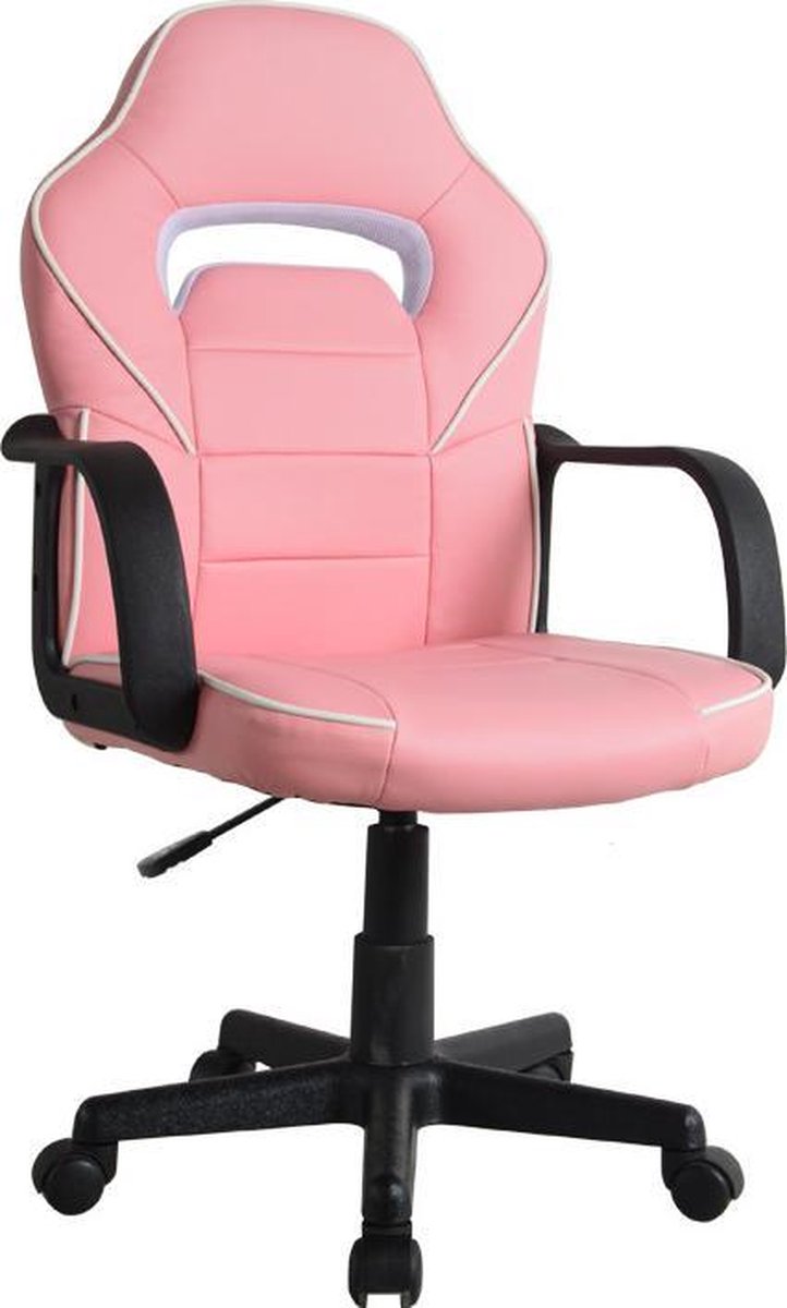 Bureaustoel gamestoel Thomas - kinderen - racing gaming stijl - hoogte verstelbaar - roze - VDD Gaming