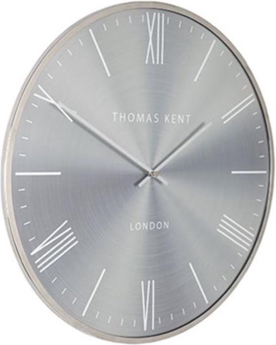 Nextime Wandklok- 85 cm- Aluminium Zilver 'Hands