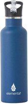 Elemental Classic Fles met sportcap (rietje) 750 ml - Isolerend - Marine blauw