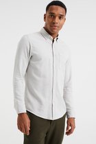 WE Fashion Heren slim fit overhemd met structuur