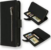 Huawei P Smart 2019 Hoesje Zwart - Luxe Kunstlederen Portemonnee Book Case met Rits