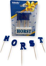 Namen Kaarsjes - Letter Kaars - Kaarsje met je naam - Horst - Blauw - Verjaardag kaarsje naam Horst
