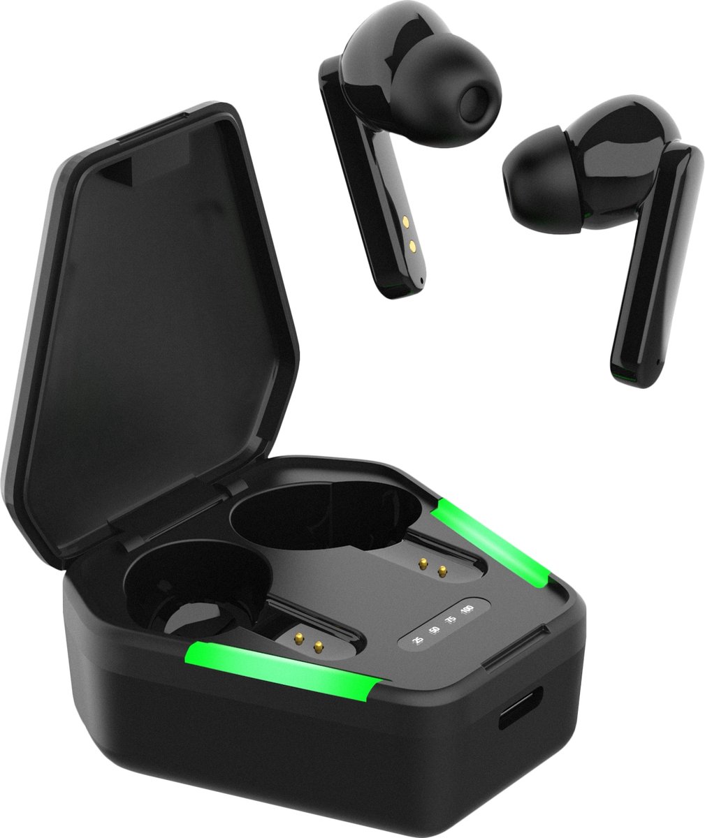 Streetz True Wireless Draadloze Stereo Gaming Earbuds - In-Ear Oordopjes - Matzwart