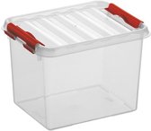 Sunware - Q-line opbergbox 3L transparant rood - 20 x 15 x 14,3 cm