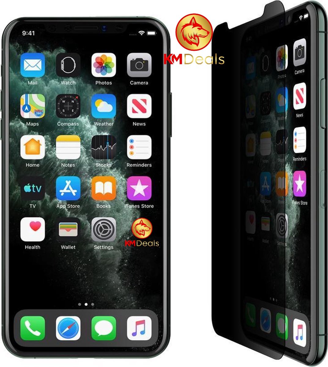KM Deals - Privacy Screenprotector geschikt voor Apple iPhone 11 Pro Max / XS Max - Privacy tempered glass