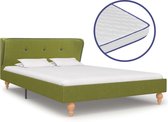 Bed Met Traagschuim Matras Stof Groen 90X200 Cm