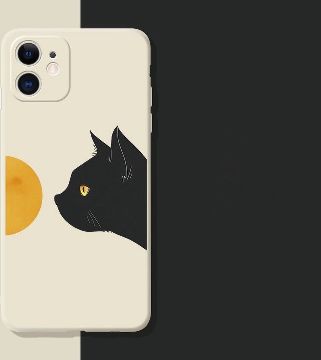 Cat Lovers iPhone 12 Promax Hoesje/case - kattenliefhebbers - Shockproof Case - TPU - grappig - wit - kat