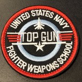TOP GUN badge - embleem - Stofapplicaties - klittenband - jas - afneembaar - opnaaien - HQ - TopGun - Geborduurd - Bomberjack
