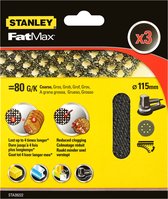 STANLEY FATMAX - 3x 80g Quick Fit excentrische schuurschijven 115 mm