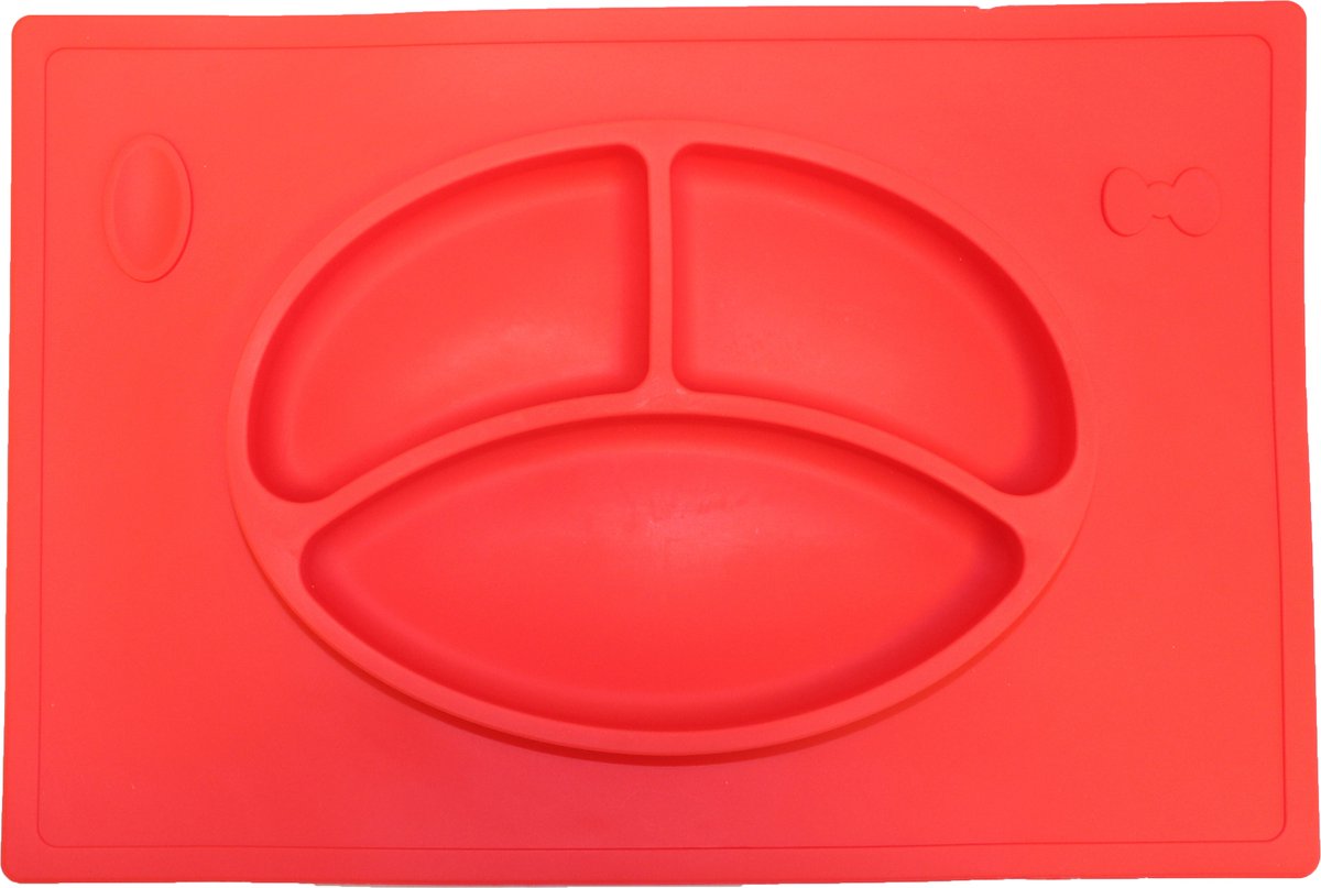Goedkoopste Anti-slip silicone 3D kinder Plate groot Rood | Kinderplacemat | Anti Slip | Super leuk | By TOOBS placemats kinderen