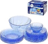 Duralex Beau Rivage Marine Hoogwaardig Glazen Servies Set - 20 Delig - Marine Blauw