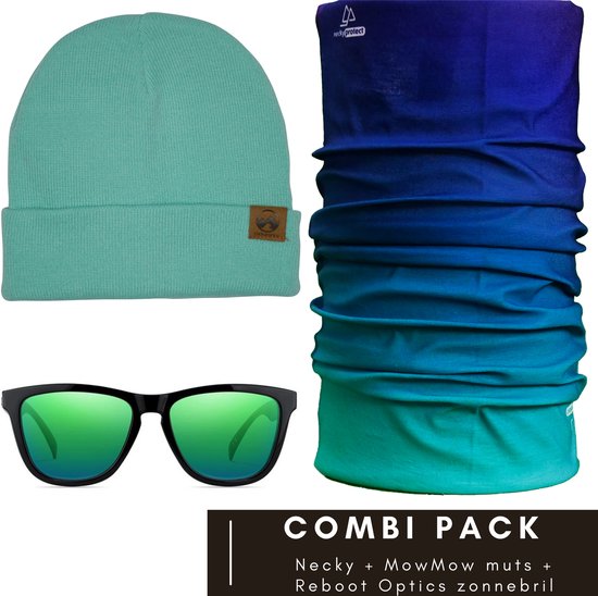Necky Protect nekwarmer + MowMow muts + Reboot Optics zonnebril | voordeelpack