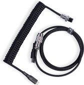 Coiled Cable - Mechanisch Toetsenbord Kabel - Zwart