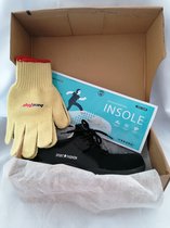 MOHE Safety Sneakers -Kit 3-1 - Veiligheidsschoen - Stalen neus – Licht gewicht - Spijker bestendig - Anti-slip-snijhandschoen – Geurzool - Zwart/Rood – maat 41