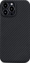 YONO iPhone 13 Pro Max Hoesje Carbon Fiber -  Origineel Koolstofvezel Case - Zwart