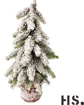 Home Society - Kunst kerstboom - Decoratieboompje - Groen met Sneeuw - 35 cm