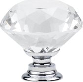 Handgreep - Keukengreep - Deurgreep - Deurknop - Meubelbeslag - Inclusief Schroef - Diamantvorm Glas 30mm
