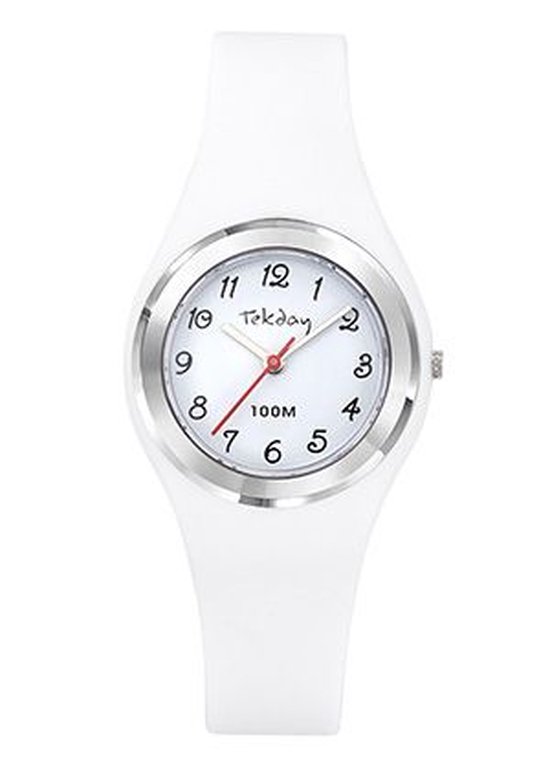 Tekday Analoog Kinderhorloge Silicone band Wit Waterdicht bol