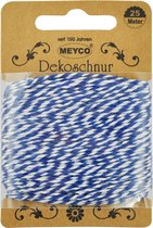 Meyco Decoratie Touw Blauw-Wit Ø2mm x 25m | Bakkerstouw | Katoenkoord