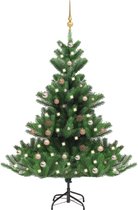 Huis en Tuin Depot Kunstkerstboom Nordmann Met Led'S En Kerstballen 120 Cm Groen