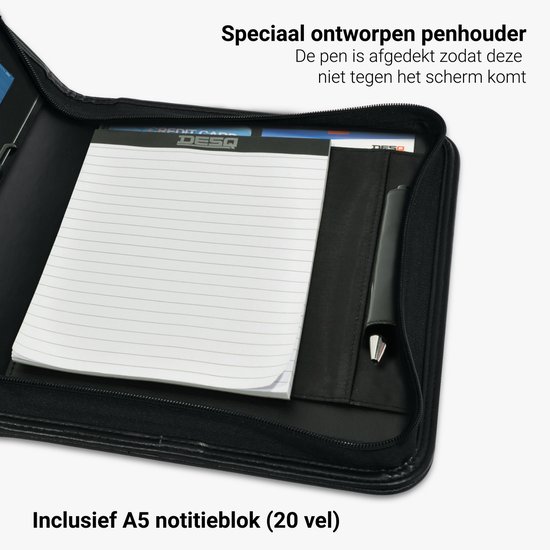 DESQ® Schrijfmap  - Tablet Hoes - Universele houder 7 - 10,4 Inch | Uitneembare standaard - Pen houder | slank Dutch Design - Desq