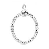Pandora - Small Beaded O-pendant - Silver - 399077c00