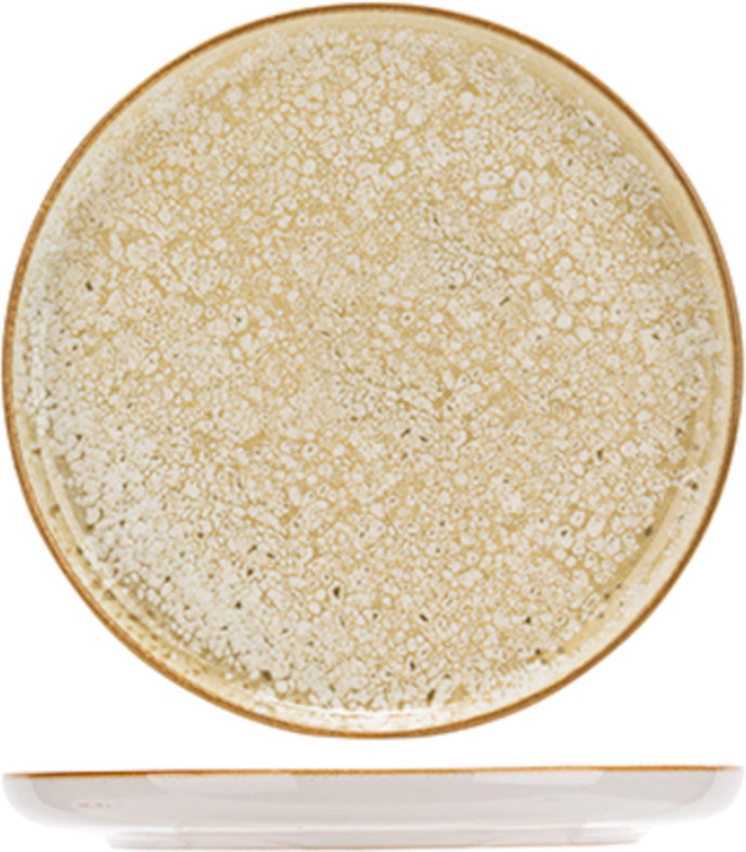 Cosy & Trendy Ontbijtborden / Dessertborden – Baltic Luna – Ø 20 cm – 6 stuks – Bevat 6 ontbijtborden / dessertborden – Beige aardewerk met unieke textuur – Vaatwasser- en Magnetronbestendig – Stapelbaar