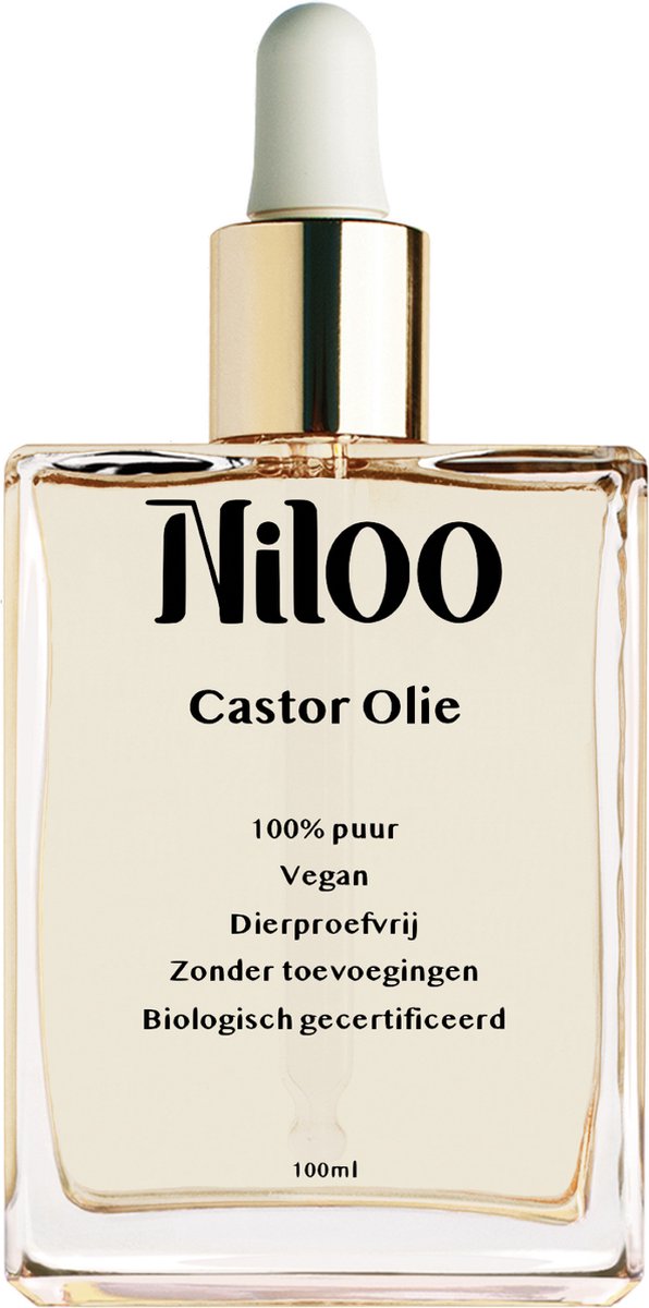 Niloo Castor Olie - 100% Puur, Vegan, Biologisch en Zonder Toevoegingen Oil Haarolie - Castorolie voor Haar, Huid en Nagels