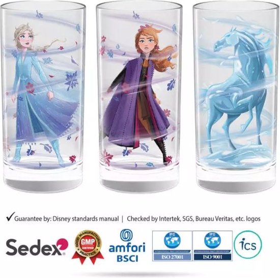 Disney Frozen La Reine des Neiges 2 Verres - lot de 3 - 27cl. Verres Disney  - Elsa et Anna