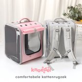 Knoedel Kattenrugzak Roze - Kattenrugzak - Katten Draagtas - Pet Backpack - Huisdier draagtas - Diervriendelijk & Comfortabel