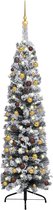 Huis en Tuin Depot Kerstboom Met Led'S En Kerstballen Smal 120 Cm Pvc Groen